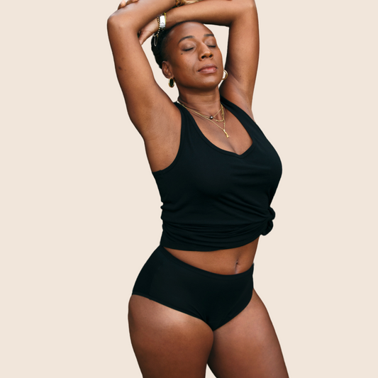 Black & Nude High Waist Underwear | Moderate to Heavy Protection